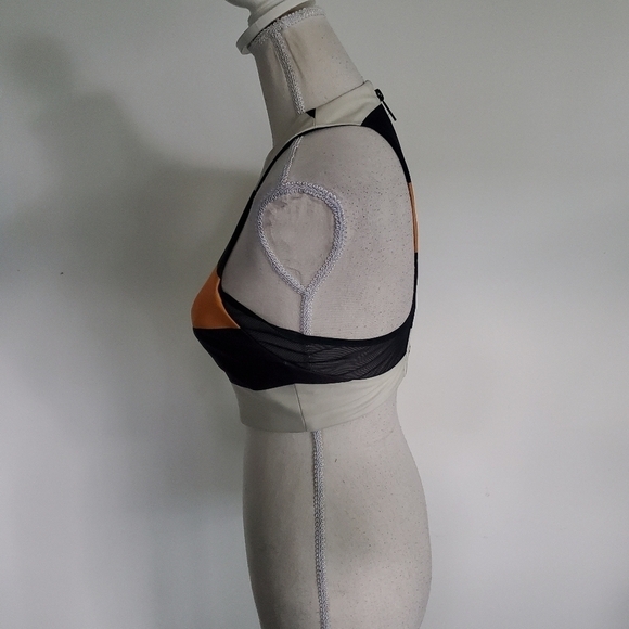 ASOS Striped Mesh Insert Crop Top - Picture 5 of 10